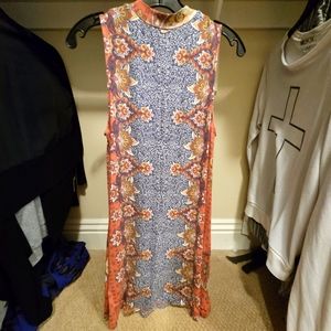 O'Neill Mini jersey mock neck rust red paisley mini dress CUTE!! Size small